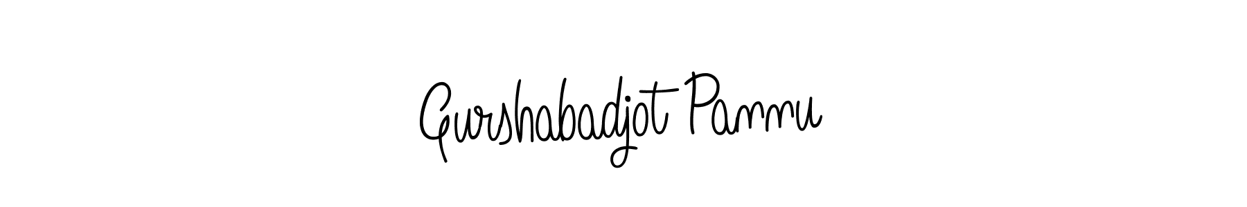 You should practise on your own different ways (Angelique-Rose-font-FFP) to write your name (Gurshabadjot Pannu) in signature. don't let someone else do it for you. Gurshabadjot Pannu signature style 5 images and pictures png