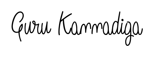 A dynamic signature style for Guru Kannadiga using Angelique-Rose-font-FFP script. Designed to look authentic, handwritten, and professional. Guru Kannadiga signature style 5 images and pictures png