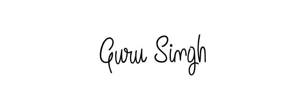 How to make Guru Singh name signature. Use Angelique-Rose-font-FFP style for creating short signs online. This is the latest handwritten sign. Guru Singh signature style 5 images and pictures png