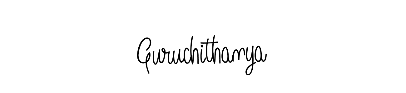 The best way (Angelique-Rose-font-FFP) to make a short signature is to pick only two or three words in your name. The name Guruchithanya include a total of six letters. For converting this name. Guruchithanya signature style 5 images and pictures png