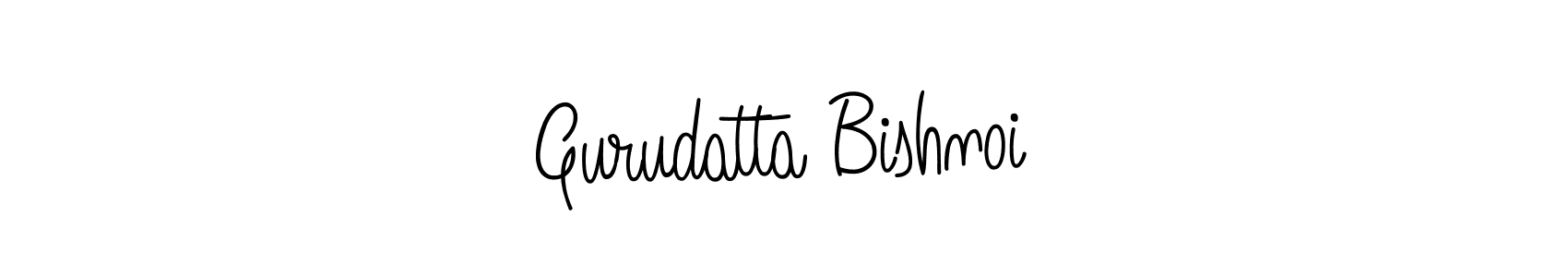 You should practise on your own different ways (Angelique-Rose-font-FFP) to write your name (Gurudatta Bishnoi) in signature. don't let someone else do it for you. Gurudatta Bishnoi signature style 5 images and pictures png