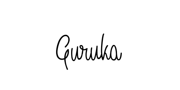 You should practise on your own different ways (Angelique-Rose-font-FFP) to write your name (Guruka) in signature. don't let someone else do it for you. Guruka signature style 5 images and pictures png