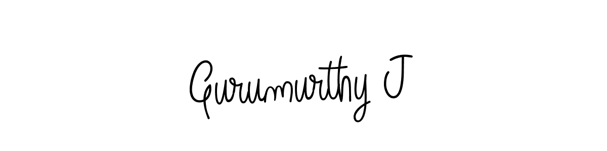 Create a beautiful signature design for name Gurumurthy J. With this signature (Angelique-Rose-font-FFP) fonts, you can make a handwritten signature for free. Gurumurthy J signature style 5 images and pictures png