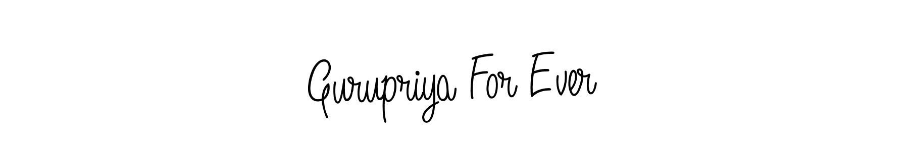 The best way (Angelique-Rose-font-FFP) to make a short signature is to pick only two or three words in your name. The name Gurupriya For Ever include a total of six letters. For converting this name. Gurupriya For Ever signature style 5 images and pictures png