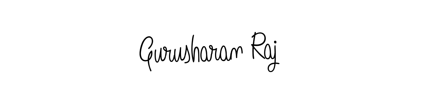 You should practise on your own different ways (Angelique-Rose-font-FFP) to write your name (Gurusharan Raj) in signature. don't let someone else do it for you. Gurusharan Raj signature style 5 images and pictures png