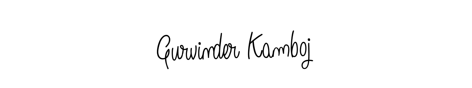Gurvinder Kamboj stylish signature style. Best Handwritten Sign (Angelique-Rose-font-FFP) for my name. Handwritten Signature Collection Ideas for my name Gurvinder Kamboj. Gurvinder Kamboj signature style 5 images and pictures png