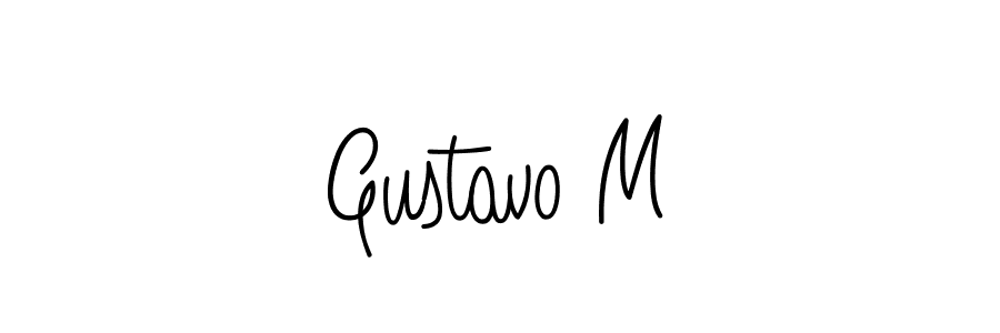 Use a signature maker to create a handwritten signature online. With this signature software, you can design (Angelique-Rose-font-FFP) your own signature for name Gustavo M. Gustavo M signature style 5 images and pictures png