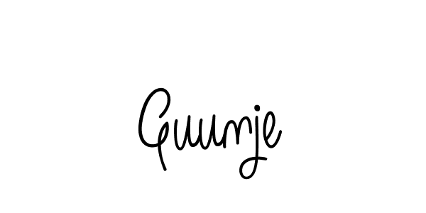 if you are searching for the best signature style for your name Guunje. so please give up your signature search. here we have designed multiple signature styles  using Angelique-Rose-font-FFP. Guunje signature style 5 images and pictures png