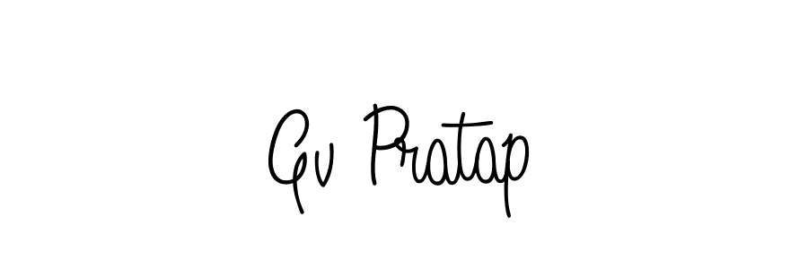 Gv Pratap stylish signature style. Best Handwritten Sign (Angelique-Rose-font-FFP) for my name. Handwritten Signature Collection Ideas for my name Gv Pratap. Gv Pratap signature style 5 images and pictures png