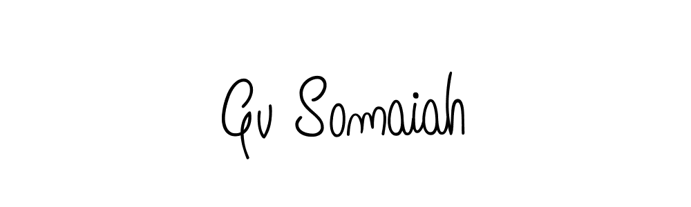 Gv Somaiah stylish signature style. Best Handwritten Sign (Angelique-Rose-font-FFP) for my name. Handwritten Signature Collection Ideas for my name Gv Somaiah. Gv Somaiah signature style 5 images and pictures png