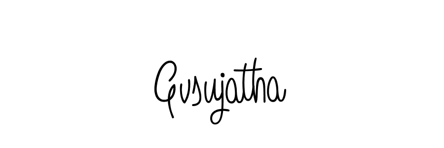 The best way (Angelique-Rose-font-FFP) to make a short signature is to pick only two or three words in your name. The name Gvsujatha include a total of six letters. For converting this name. Gvsujatha signature style 5 images and pictures png