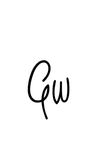 Gw stylish signature style. Best Handwritten Sign (Angelique-Rose-font-FFP) for my name. Handwritten Signature Collection Ideas for my name Gw. Gw signature style 5 images and pictures png