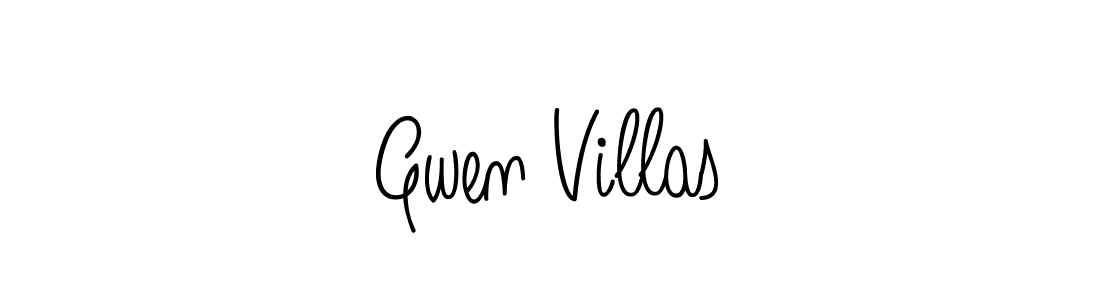 Use a signature maker to create a handwritten signature online. With this signature software, you can design (Angelique-Rose-font-FFP) your own signature for name Gwen Villas. Gwen Villas signature style 5 images and pictures png