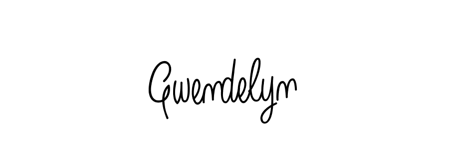 Make a beautiful signature design for name Gwendelyn. With this signature (Angelique-Rose-font-FFP) style, you can create a handwritten signature for free. Gwendelyn signature style 5 images and pictures png