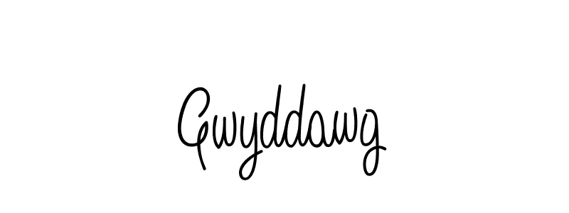 Make a beautiful signature design for name Gwyddawg. With this signature (Angelique-Rose-font-FFP) style, you can create a handwritten signature for free. Gwyddawg signature style 5 images and pictures png