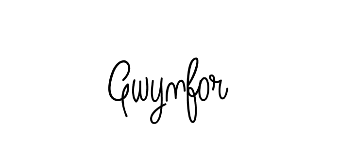 Use a signature maker to create a handwritten signature online. With this signature software, you can design (Angelique-Rose-font-FFP) your own signature for name Gwynfor. Gwynfor signature style 5 images and pictures png