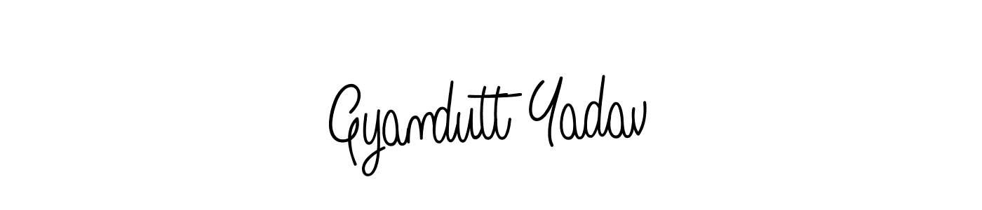Use a signature maker to create a handwritten signature online. With this signature software, you can design (Angelique-Rose-font-FFP) your own signature for name Gyandutt Yadav. Gyandutt Yadav signature style 5 images and pictures png