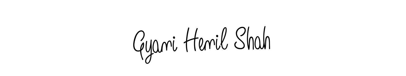 Gyani Henil Shah stylish signature style. Best Handwritten Sign (Angelique-Rose-font-FFP) for my name. Handwritten Signature Collection Ideas for my name Gyani Henil Shah. Gyani Henil Shah signature style 5 images and pictures png