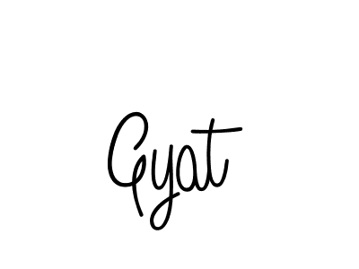 Use a signature maker to create a handwritten signature online. With this signature software, you can design (Angelique-Rose-font-FFP) your own signature for name Gyat. Gyat signature style 5 images and pictures png