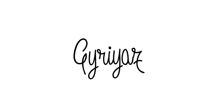 You should practise on your own different ways (Angelique-Rose-font-FFP) to write your name (Gyriyaz) in signature. don't let someone else do it for you. Gyriyaz signature style 5 images and pictures png