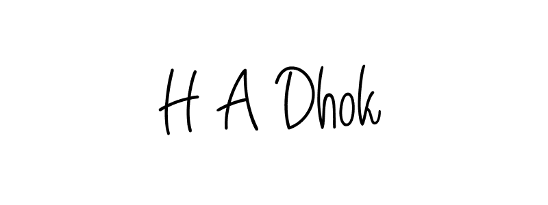 H A Dhok stylish signature style. Best Handwritten Sign (Angelique-Rose-font-FFP) for my name. Handwritten Signature Collection Ideas for my name H A Dhok. H A Dhok signature style 5 images and pictures png