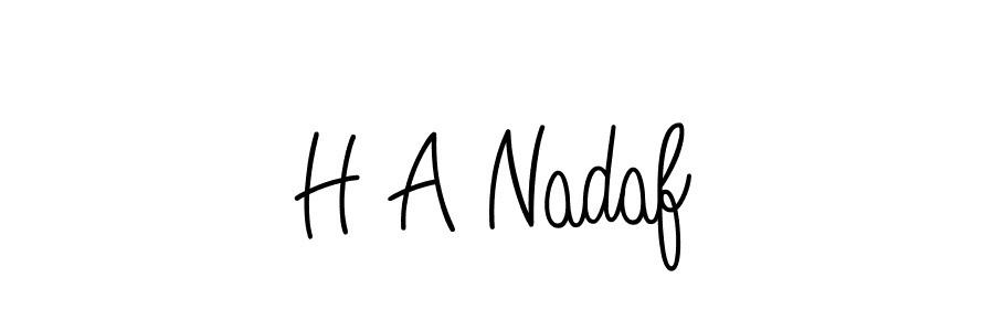 Check out images of Autograph of H A Nadaf name. Actor H A Nadaf Signature Style. Angelique-Rose-font-FFP is a professional sign style online. H A Nadaf signature style 5 images and pictures png