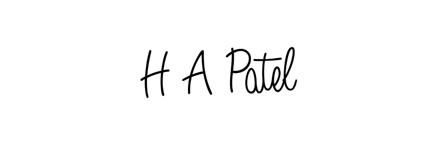 The best way (Angelique-Rose-font-FFP) to make a short signature is to pick only two or three words in your name. The name H A Patel include a total of six letters. For converting this name. H A Patel signature style 5 images and pictures png