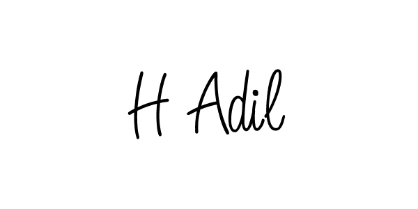 The best way (Angelique-Rose-font-FFP) to make a short signature is to pick only two or three words in your name. The name H Adil include a total of six letters. For converting this name. H Adil signature style 5 images and pictures png