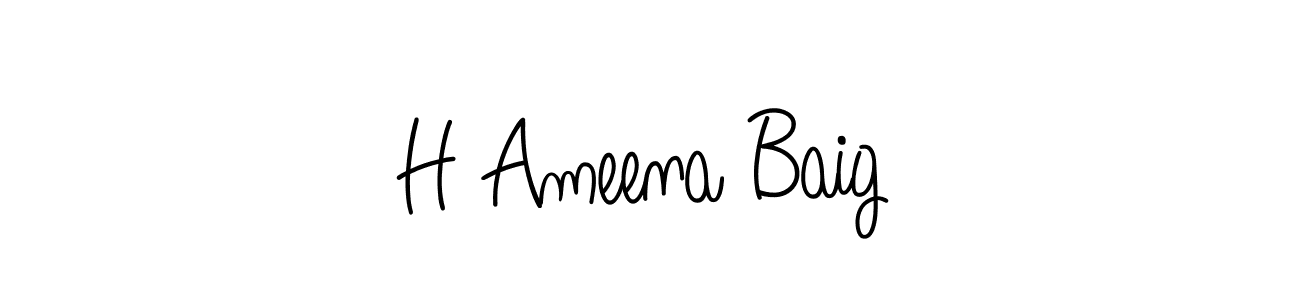 Angelique-Rose-font-FFP is a professional signature style that is perfect for those who want to add a touch of class to their signature. It is also a great choice for those who want to make their signature more unique. Get H Ameena Baig name to fancy signature for free. H Ameena Baig signature style 5 images and pictures png