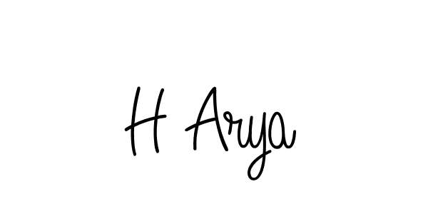 Design your own signature with our free online signature maker. With this signature software, you can create a handwritten (Angelique-Rose-font-FFP) signature for name H Arya. H Arya signature style 5 images and pictures png