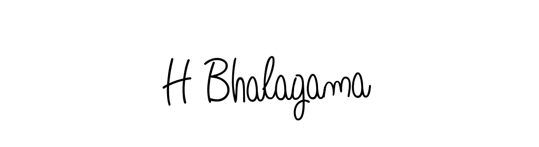How to make H Bhalagama name signature. Use Angelique-Rose-font-FFP style for creating short signs online. This is the latest handwritten sign. H Bhalagama signature style 5 images and pictures png