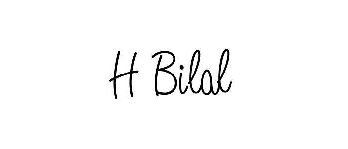 Make a beautiful signature design for name H Bilal. With this signature (Angelique-Rose-font-FFP) style, you can create a handwritten signature for free. H Bilal signature style 5 images and pictures png