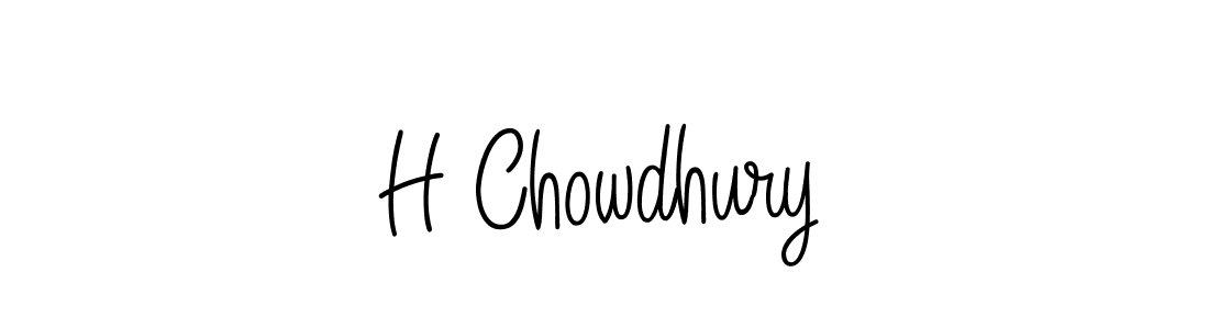 You should practise on your own different ways (Angelique-Rose-font-FFP) to write your name (H Chowdhury) in signature. don't let someone else do it for you. H Chowdhury signature style 5 images and pictures png