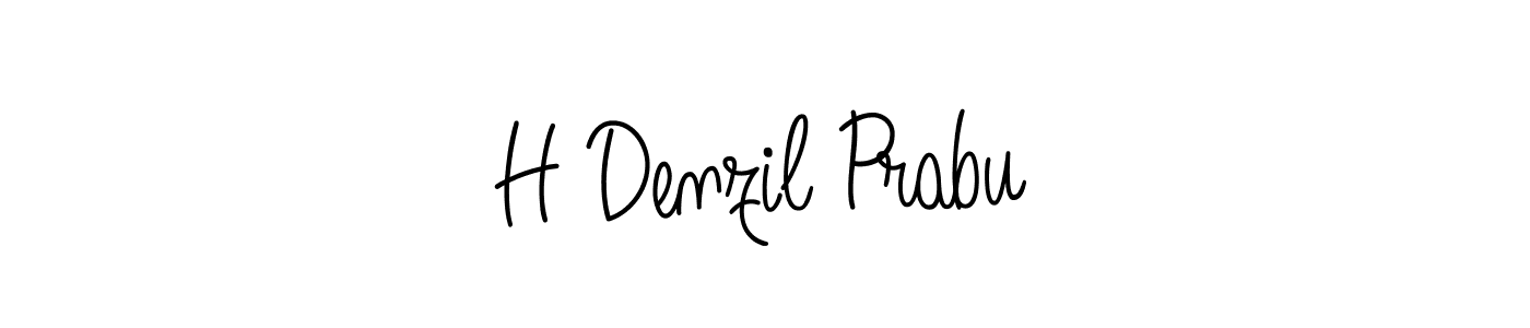 Use a signature maker to create a handwritten signature online. With this signature software, you can design (Angelique-Rose-font-FFP) your own signature for name H Denzil Prabu. H Denzil Prabu signature style 5 images and pictures png