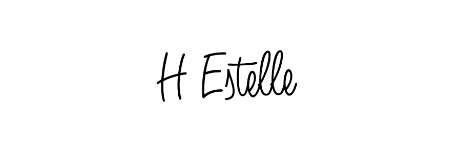 Also we have H Estelle name is the best signature style. Create professional handwritten signature collection using Angelique-Rose-font-FFP autograph style. H Estelle signature style 5 images and pictures png