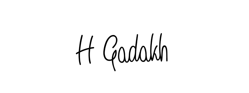 Use a signature maker to create a handwritten signature online. With this signature software, you can design (Angelique-Rose-font-FFP) your own signature for name H Gadakh. H Gadakh signature style 5 images and pictures png