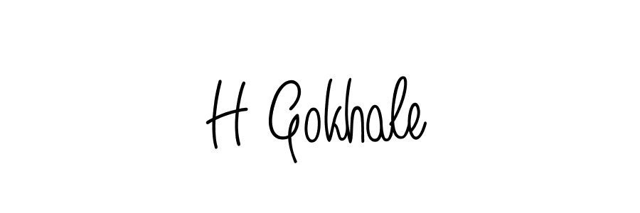 Create a beautiful signature design for name H Gokhale. With this signature (Angelique-Rose-font-FFP) fonts, you can make a handwritten signature for free. H Gokhale signature style 5 images and pictures png