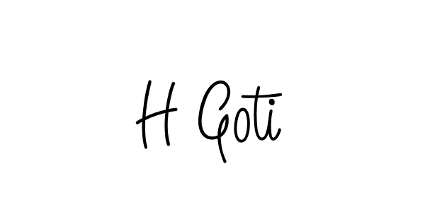 Design your own signature with our free online signature maker. With this signature software, you can create a handwritten (Angelique-Rose-font-FFP) signature for name H Goti. H Goti signature style 5 images and pictures png