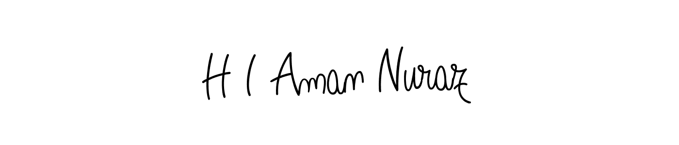 Make a beautiful signature design for name H I Aman Nuraz. With this signature (Angelique-Rose-font-FFP) style, you can create a handwritten signature for free. H I Aman Nuraz signature style 5 images and pictures png