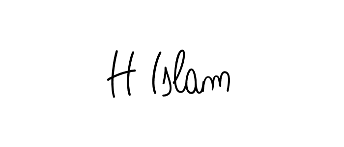 You should practise on your own different ways (Angelique-Rose-font-FFP) to write your name (H Islam) in signature. don't let someone else do it for you. H Islam signature style 5 images and pictures png