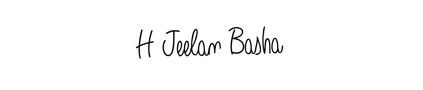 You should practise on your own different ways (Angelique-Rose-font-FFP) to write your name (H Jeelan Basha) in signature. don't let someone else do it for you. H Jeelan Basha signature style 5 images and pictures png