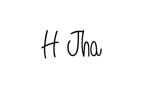 The best way (Angelique-Rose-font-FFP) to make a short signature is to pick only two or three words in your name. The name H Jha include a total of six letters. For converting this name. H Jha signature style 5 images and pictures png