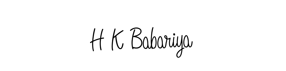 Make a beautiful signature design for name H K Babariya. With this signature (Angelique-Rose-font-FFP) style, you can create a handwritten signature for free. H K Babariya signature style 5 images and pictures png