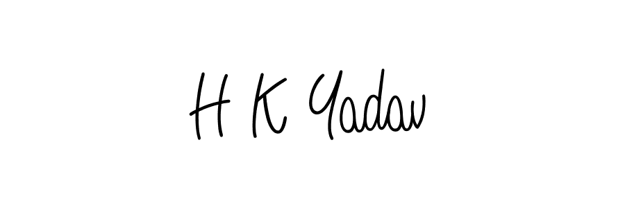 if you are searching for the best signature style for your name H K Yadav. so please give up your signature search. here we have designed multiple signature styles  using Angelique-Rose-font-FFP. H K Yadav signature style 5 images and pictures png
