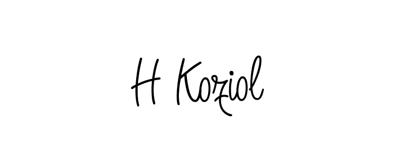 The best way (Angelique-Rose-font-FFP) to make a short signature is to pick only two or three words in your name. The name H Koziol include a total of six letters. For converting this name. H Koziol signature style 5 images and pictures png