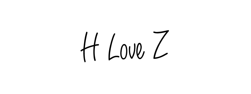 H Love Z stylish signature style. Best Handwritten Sign (Angelique-Rose-font-FFP) for my name. Handwritten Signature Collection Ideas for my name H Love Z. H Love Z signature style 5 images and pictures png