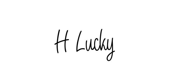 Make a beautiful signature design for name H Lucky. Use this online signature maker to create a handwritten signature for free. H Lucky signature style 5 images and pictures png