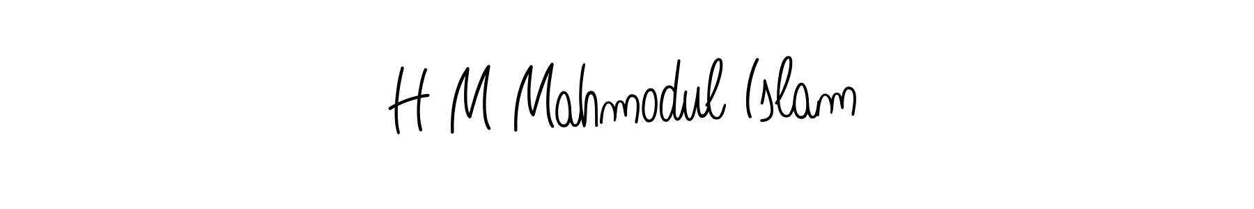 The best way (Angelique-Rose-font-FFP) to make a short signature is to pick only two or three words in your name. The name H M Mahmodul Islam include a total of six letters. For converting this name. H M Mahmodul Islam signature style 5 images and pictures png