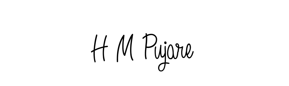 Make a beautiful signature design for name H M Pujare. With this signature (Angelique-Rose-font-FFP) style, you can create a handwritten signature for free. H M Pujare signature style 5 images and pictures png