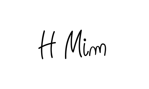 H Mim stylish signature style. Best Handwritten Sign (Angelique-Rose-font-FFP) for my name. Handwritten Signature Collection Ideas for my name H Mim. H Mim signature style 5 images and pictures png
